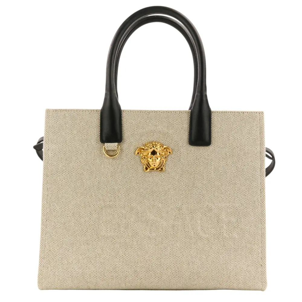 Pre-owned VERSACE Canvas Tote Bags La Medusa 2way Handbag Tote