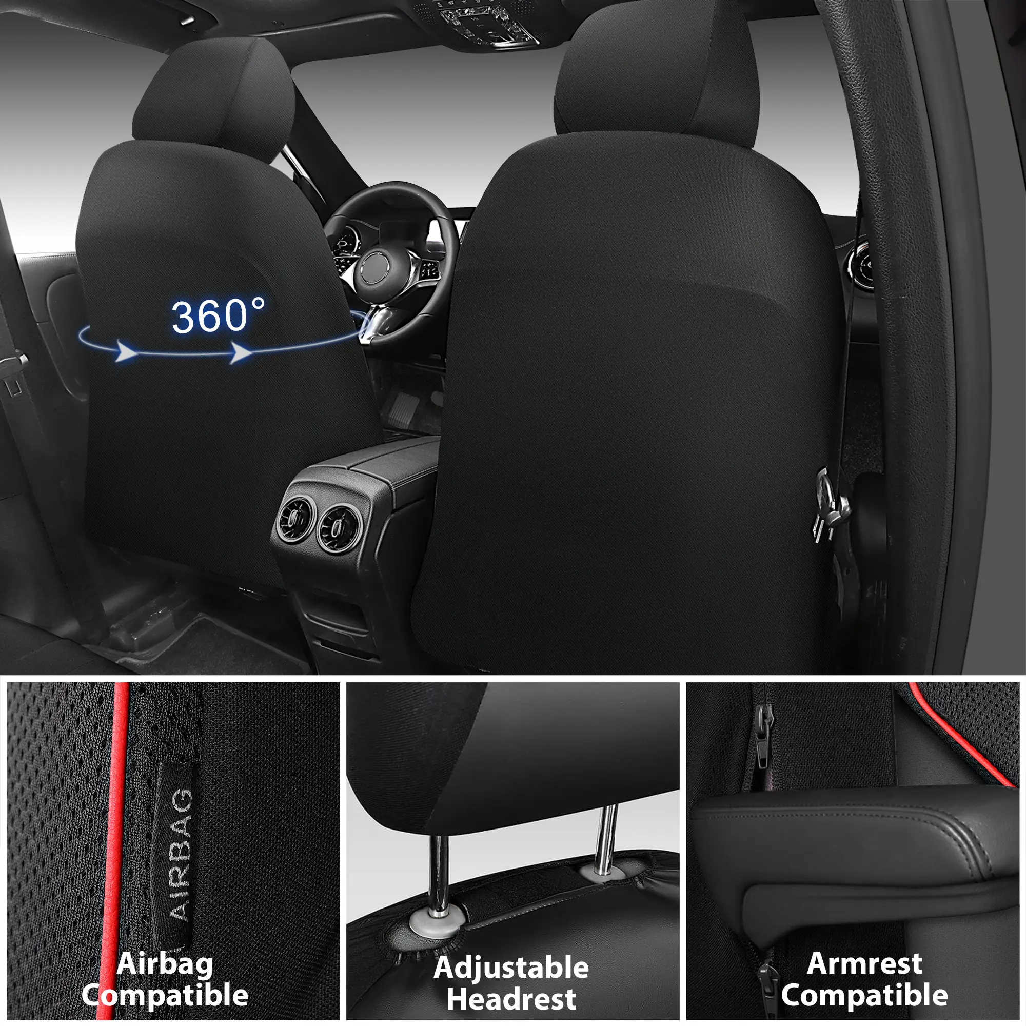 CAR PASS 3D Foam Mesh Leather Car Seat Covers Front Seats, Air Cool Mesh Front Seat Covers for Car, Universal Fit for SUV Truck Sedan Automotive, Armrest Airbag Compatible CAR PASS 3D Foam Mesh Leather Car Seat Covers Front Seats, Air Cool Mesh Front Seat Covers for Car, Universal Fit for SUV Truck Sedan Automotive, Armrest Airbag Compatible