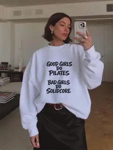 [SALE UP TO 50% + FREE SHIP] Pilates Solidcore Sweatshirt Good Girls, Bad Girls Slogan Crewneck