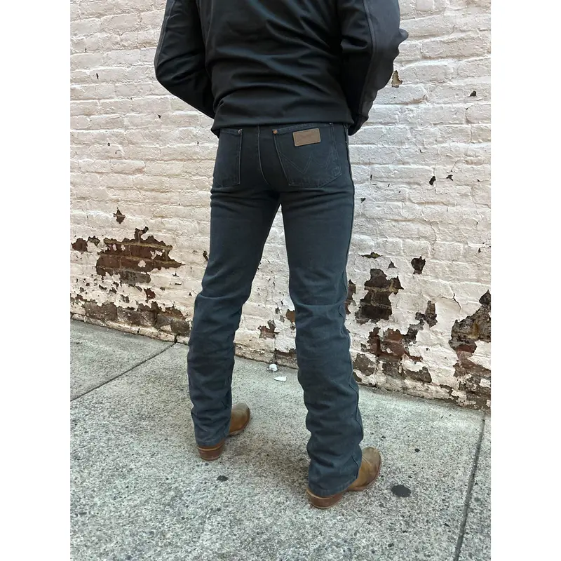 Wrangler Men's Slim-Fitting High Rise Cowboy Jeans - 100% Cotton Charcoal Tapered Leg, Zip-Fly Close, Bleached Denim, Casual Streetwear Jeans, 30X32, 38X30, Menswear Bottoms Pants