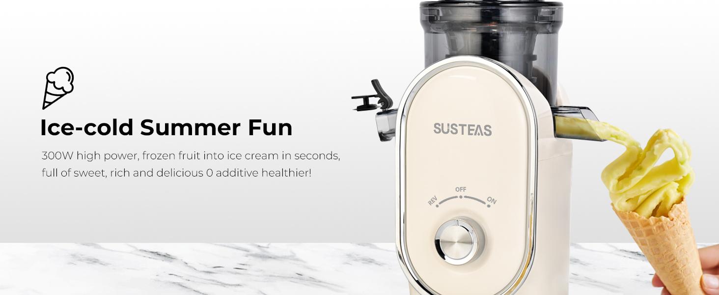 SUSTEAS Juicer Machines, Cold Press Juicer with 5.3'' Large Feed, Slow Masticating Machines Chute Fit Whole Vegetable And Fruit, High Juice Yield Juicer Easy to Clean SUSTEAS Juicer Machines, Cold Press Juicer with 5.3'' Large Feed, Slow Masticating Machines Chute Fit Whole Vegetable And Fruit, High Juice Yield Juicer Easy to Clean