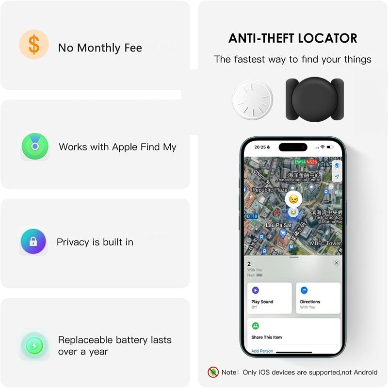 GPS Tracker for Car,Mini Trackers Device with Weatherproof Magnetic Case-No Monthly Fee-Best Hidden GPS Trackers,Anti-lost Device,Works with Apple Find My  fathersdaygift