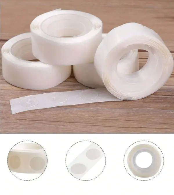 Double-Sided Transparent Dot Glue for Balloons, Wall-Safe Non-Marking Adhesive, DIY Party/Wedding Decoration Tool