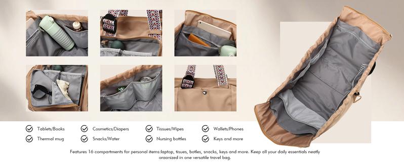 BIIVOYA Multi-Functional Women's Fashion Mommy/Diaper/Tote/Shoulder Bag — Large Travel Backpack | Expandable Commuter Bag, Daily Use & Holiday Gift