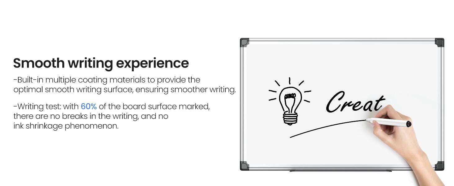 Sweet Furniture S - Magnetic White Board Kit for Wall 36" x 24"，1 Dry-Erase Eraser&2 markers Markers&4 Magnetic Pins, Sliver Reinforced Aluminum Frame