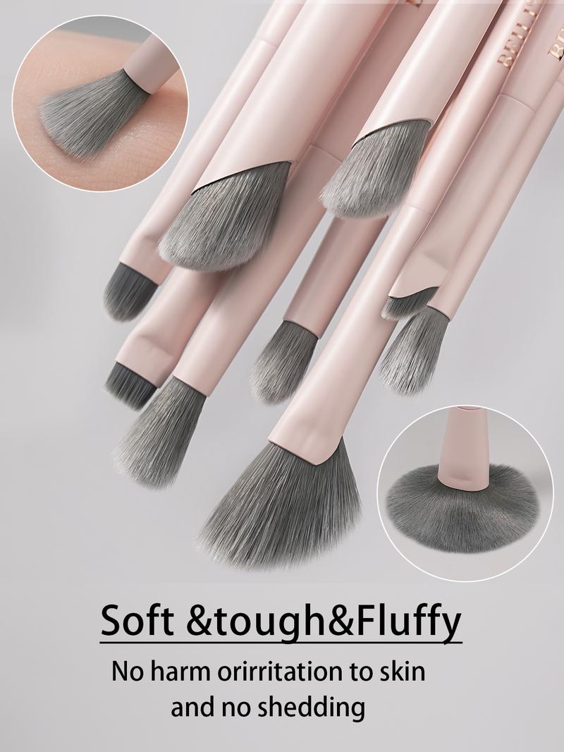 BEILI 12-Piece Ultimate Makeup Brush Set Ultra-Soft Bamboo Charcoal Silk Vegan Bristles Strong Absorption Natural Antibacterial Properties Perfect for Foundation Powder Blush Eyeshadow & More Stylish Pink or White, New Year's Eve Makeup