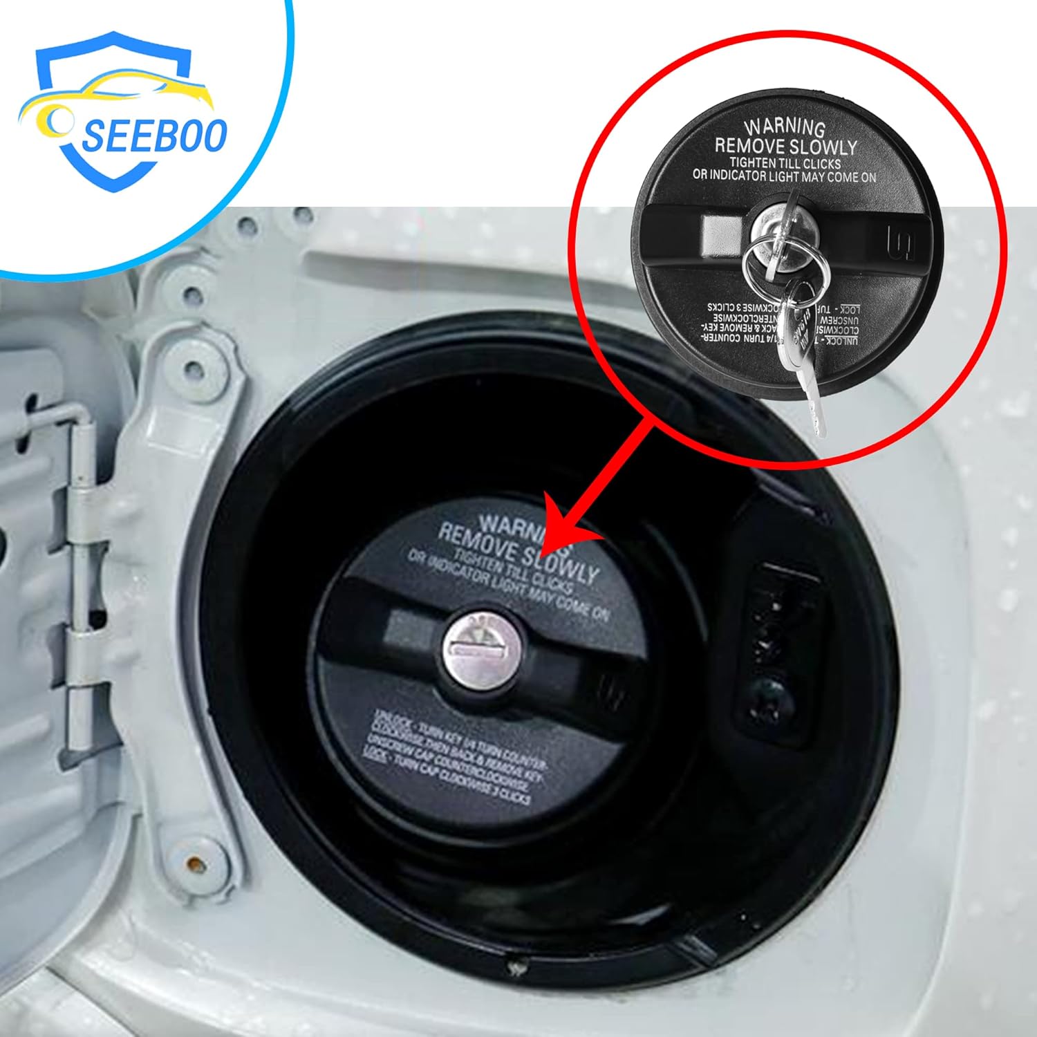 Locking Gas Cap Replacement Compatible with Multiple Car Brands for Vehicle Fuel Storage