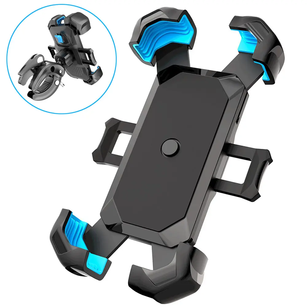 Auto Lock Motorcycle Phone Mount, 360° Adjustable Bike Phone Holder, Double Lock Anti-Vibration Bicycle Cell Phone Mount for Scooter ATV Stroller Fits 4.7-7 Inch Phones