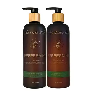 Auctus365 Shampoo and Conditioner Set, 100% Organic Peppermint Aroma for Deep Cleansing and Moisturizing, Soothes Itchy Scalp, For All Hair Types