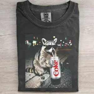 Season Vibes - Three Raccoons Diet Coke T-shirts, Funny Meme Genz Dank Raccoons, Trendy Shirt, Gift for Men, Women funny shirts for women, Womenswear Cotton Top Streetwear