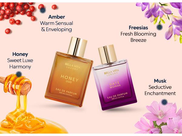 Bellavita Luxury Sweet Spot Eau De Parfum | Valentine’s Edition Perfume | Sweet & Creamy Notes | Honey Oud & Date | Romantic Everyday Scent | Long-Lasting | Vegan & Cruelty-Free Bellavita Luxury Sweet Spot Eau De Parfum | Valentine’s Edition Perfume | Sweet & Creamy Notes | Honey Oud & Date | Romantic Everyday Scent | Long-Lasting | Vegan & Cruelty-Free