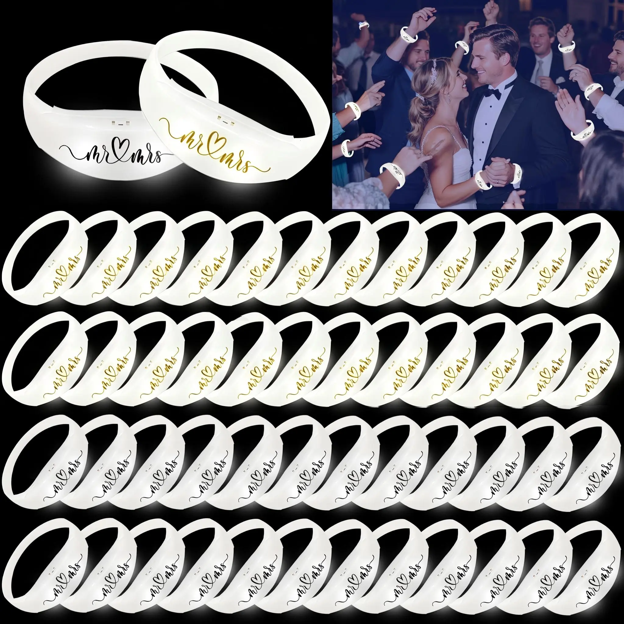 Micrency 20pcs Beat-Activated LED Lighting Bracelets - ABS Plastic, 1 Size, Unisex Music Accessory, Adult Party Must, Sound-Reactive Glow Festive Supplies