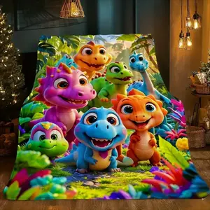 Dinosaur Blanket Dinosaur Lovers Blanket Soft Flannel Blanket Suitable for Sofa Beds Living Rooms Suitable for Children and Adults Birthday Gifts Christmas Blanket