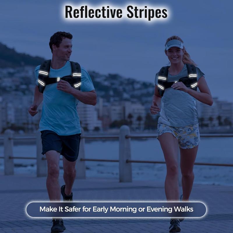 Weight vest, 8 pounds/10 pounds/12 pounds/18 pounds, Weighted Vest for Women & Men with Reflective Stripe and Adjustable Buckle, Comfortable & Durable Rucking Vest for Walking, Running & Strength Training