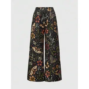 Women's Fairycore Butterfly Moth & Floral Allover Print Long Pants