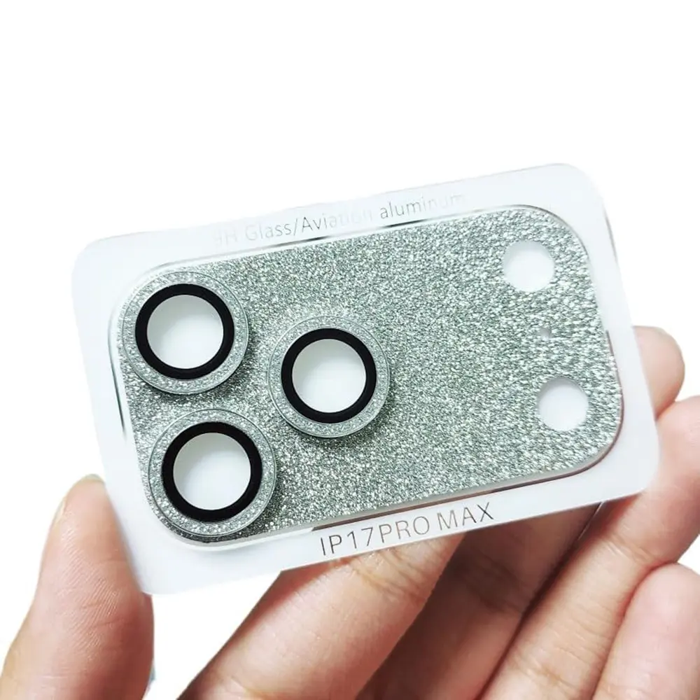 Camera Lens Protector for iPhone 17/17 Air/17 Pro/17 Pro Max, 9H Tempered Glass, Bling Diamond Sparkle, Ultra HD, Anti-Scratch, Anti-Crack, Easy Install, Cellphone Devices Cover, Smartphone Accessories, Installation