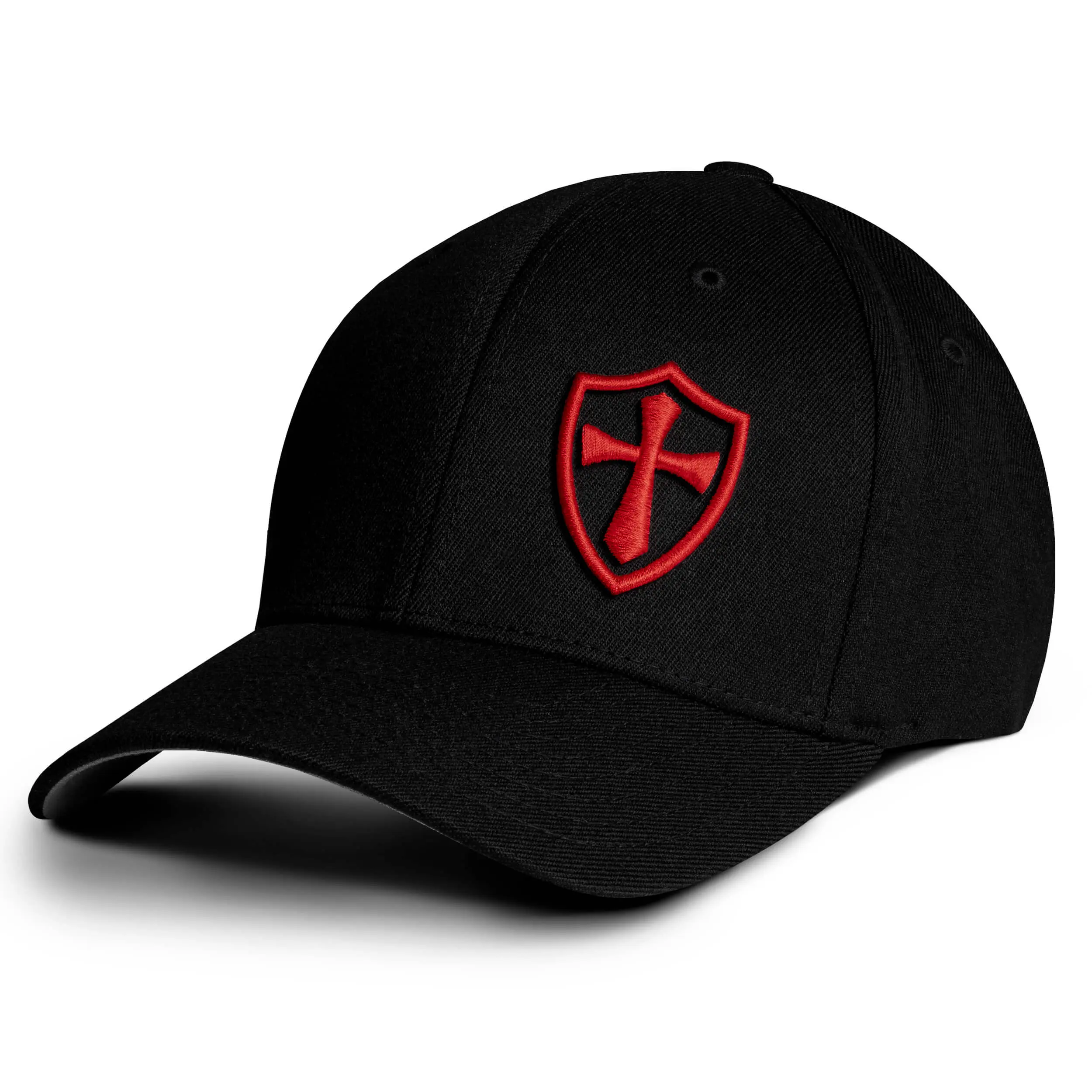 Crusader Cross FlexFit Hat Christian Knights Templar 3D Puff Embroidered Classic Baseball Cap