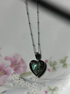 Shell Heart Locket Necklace