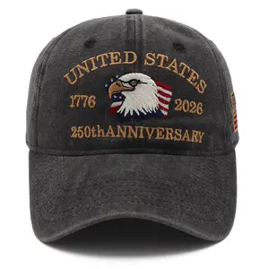 US 250th Anniversary Hat, USA Baseball Cap 1776-2026 American Eagles Hat Patriotic Embroidered Hats for Men Women