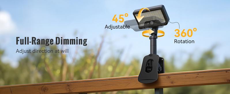FABSTYL Solar Clip Lights with Motion Sensor,IP65 Waterproof Wireless Security Lighting for Yard, 4-Color Adjustable Outdoor Solar Flashlight with Remote Durable High Lumens 2 Pack