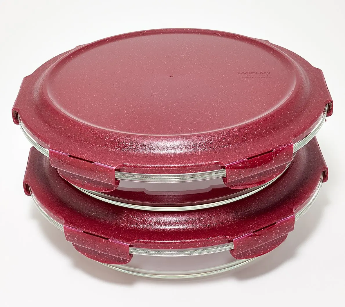 LocknLock Set of 2 Glass Pie Baking Dishes LocknLock Set of 2 Glass Pie Baking Dishes