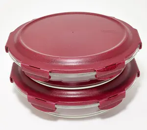 LocknLock Set of 2 Glass Pie Baking Dishes LocknLock Set of 2 Glass Pie Baking Dishes