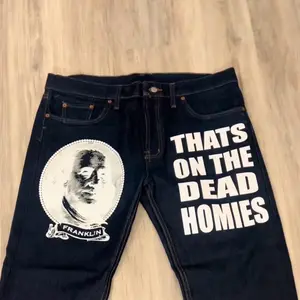FRANKLIN-DEAD HOMIES Straight Leg Style Jeans  - DARK BLUE JEANS