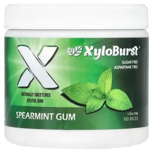 Xyloburst Xylitol Gum, Spearmint, 100 Pieces, 5.29 oz (150 g)