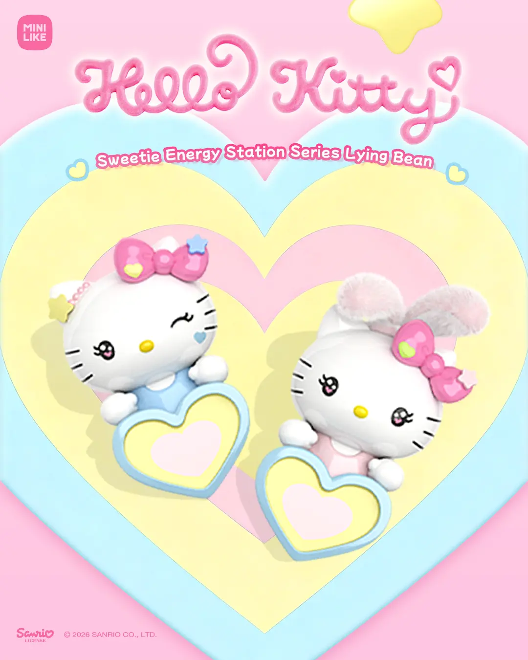 Hello Kitty X MINILIKE Sweetie Energy Station Series Lying Bean Blindbox