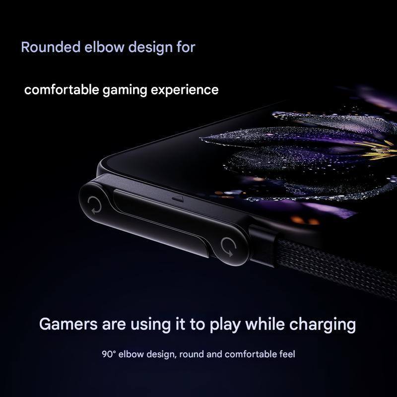 Invisible Holder Charger Cable with Stand, 240w super fast charging 2-in-1 Fast Charging Cord & Phone Stand for Gaming, Office, Car Travel, Compatible with iPhone Samsung Type-C charging cable Black