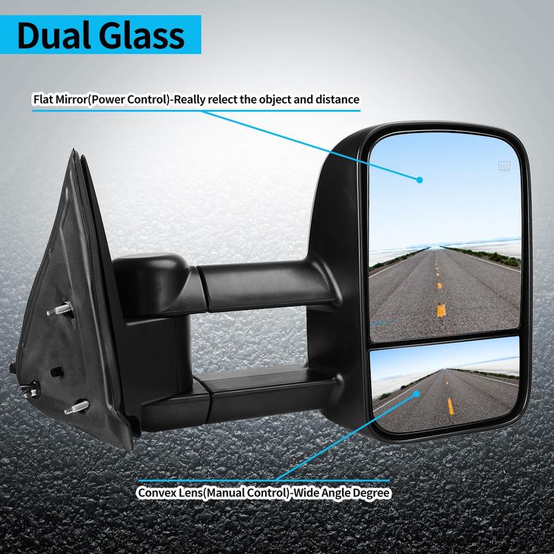 YITAMOTOR Pair Power Heated Tow Mirror for 2003-2006 GMC Sierra Silverado 1500 2500HD 3500 - Heated for Improved Visibility & Easy Installation - Car Accessories
