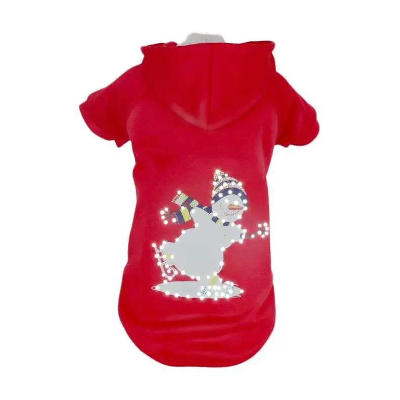 Pet Life LED Lighting Holiday Snowman Hoodie Pet Costume