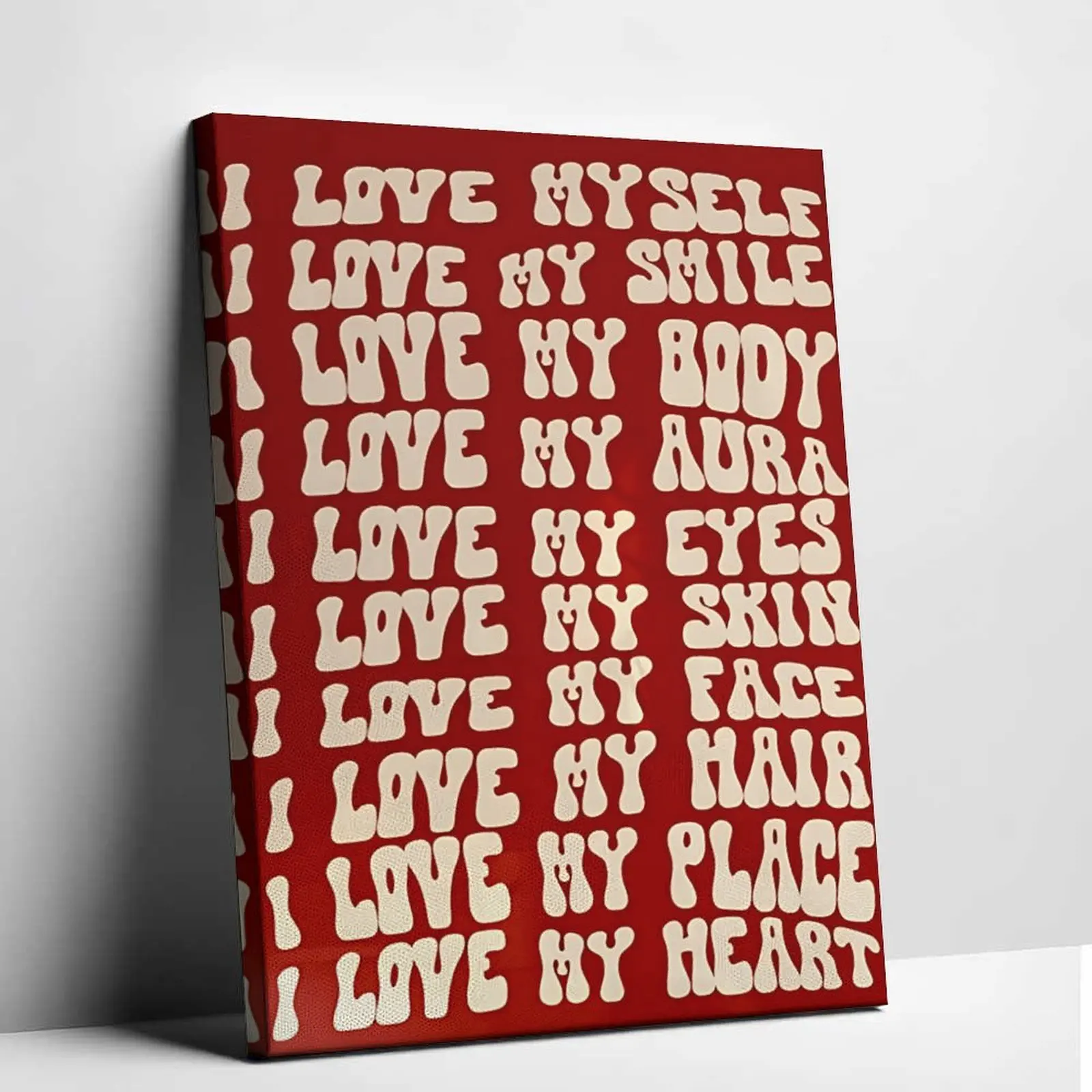1 piece, wall decor painting, decorative artwork, vintage poster, red motivational quote print, girlish style red motivational quote canvas painting, living room aesthetic decor, bedroom decor, apartment decor, housewarming gift