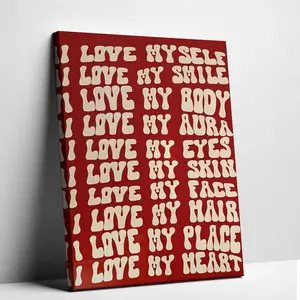 1 piece, wall decor painting, decorative artwork, vintage poster, red motivational quote print, girlish style red motivational quote canvas painting, living room aesthetic decor, bedroom decor, apartment decor, housewarming gift