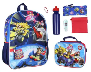 Paw Patrol 16" Backpack Lunch Tote Pencil Bag Water Bottle Snack Pack 7 Pc Set Kids School Backpack