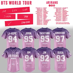 Official ‘ARIRANG’ World Tour 2026–2027 Limited Edition Jersey Collection | Premium K-Pop Reunion Comeback Baseball Jersey & Heavyweight Concert Jersey Custom Member Portrait Art Design Button-Up | High-Quality Out Fit for World Tour Stadium Events