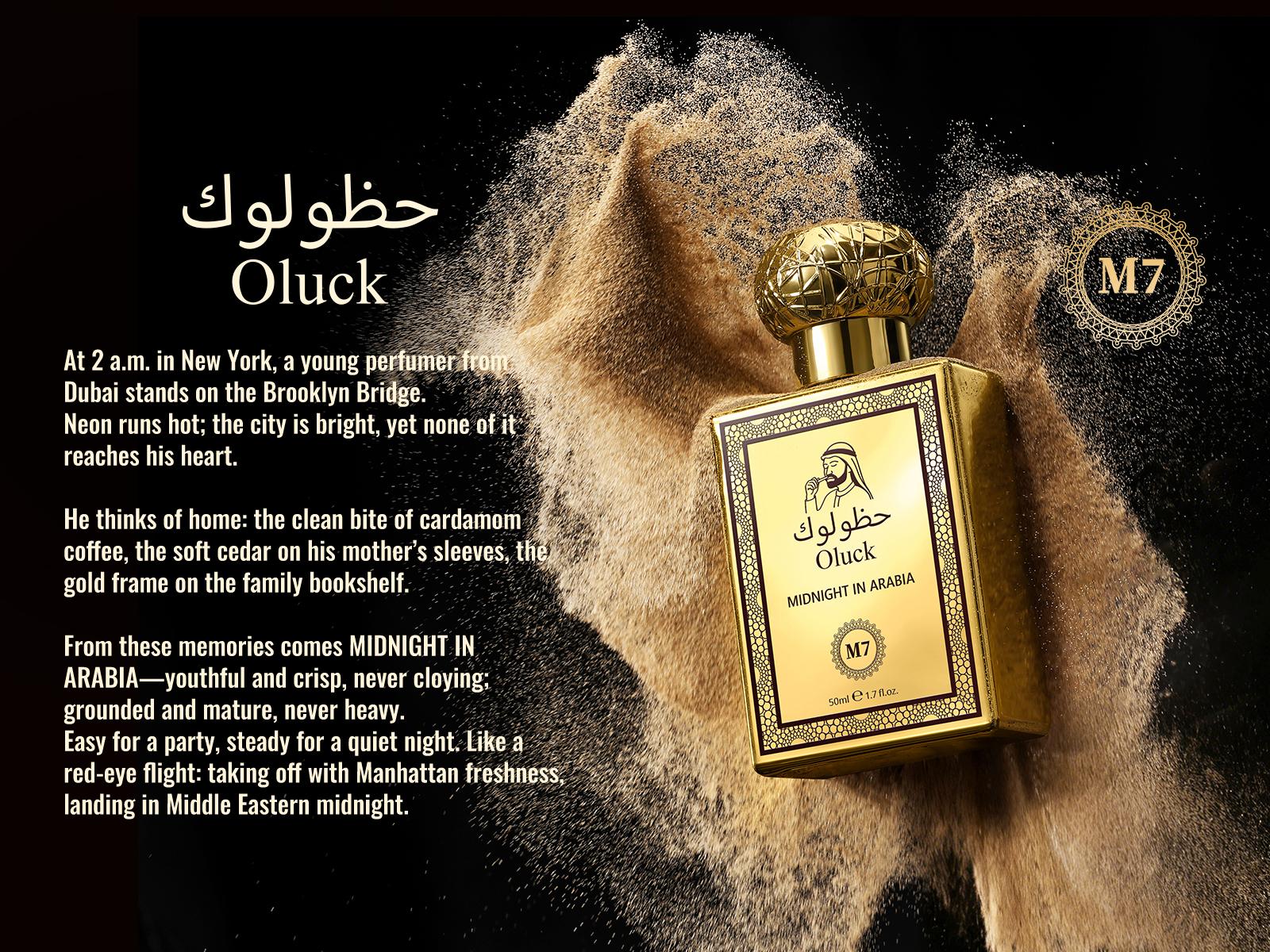 Oluck Perfume M7 (Gulf Night) Cologne for Women & Men, Lemon Pineapple Nutmeg Cedarwood Vanilla Notes, Middle Eastern Fragrance