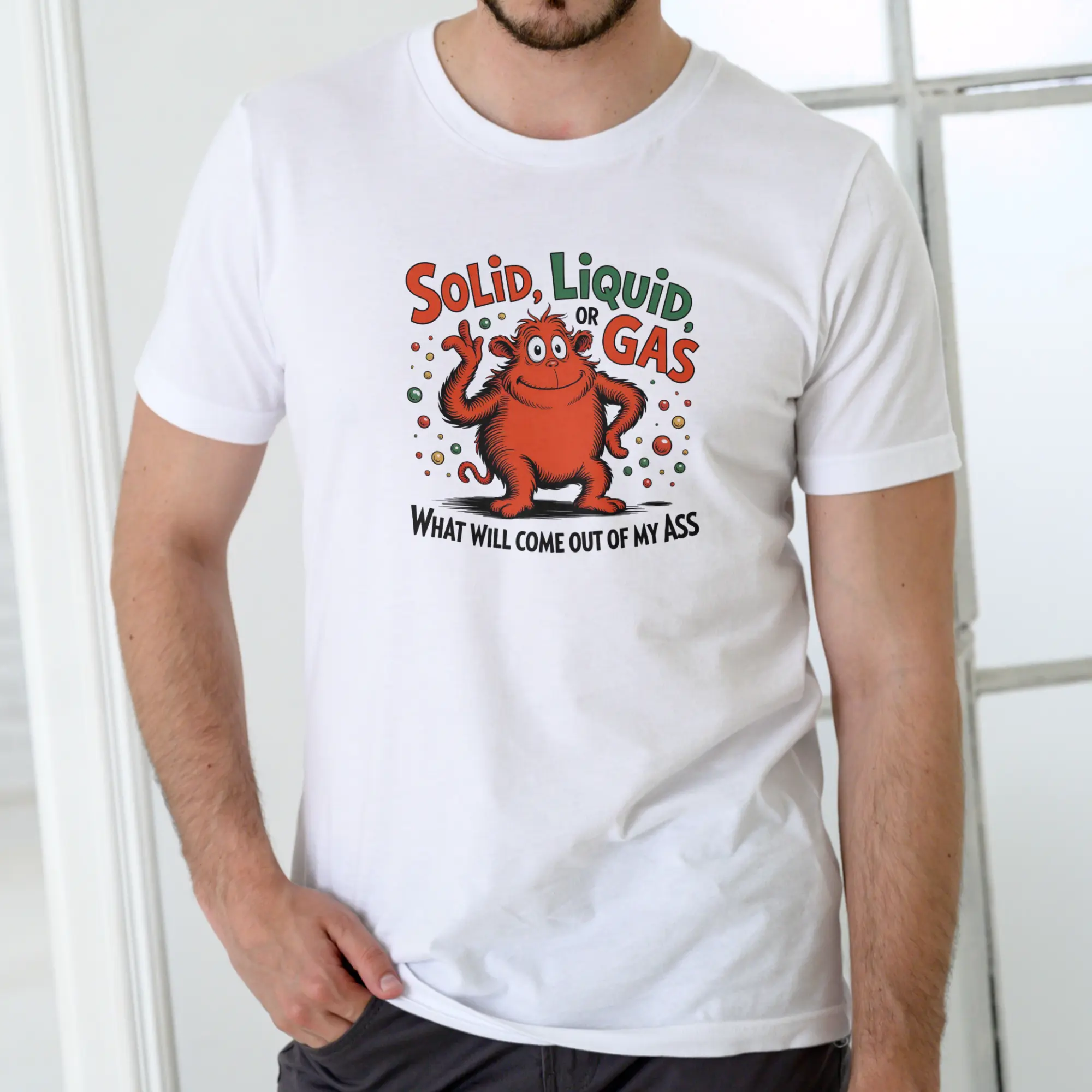 Solid, Liquid, or Gas – Funny Science T-Shirt | Unisex Cotton Tee men