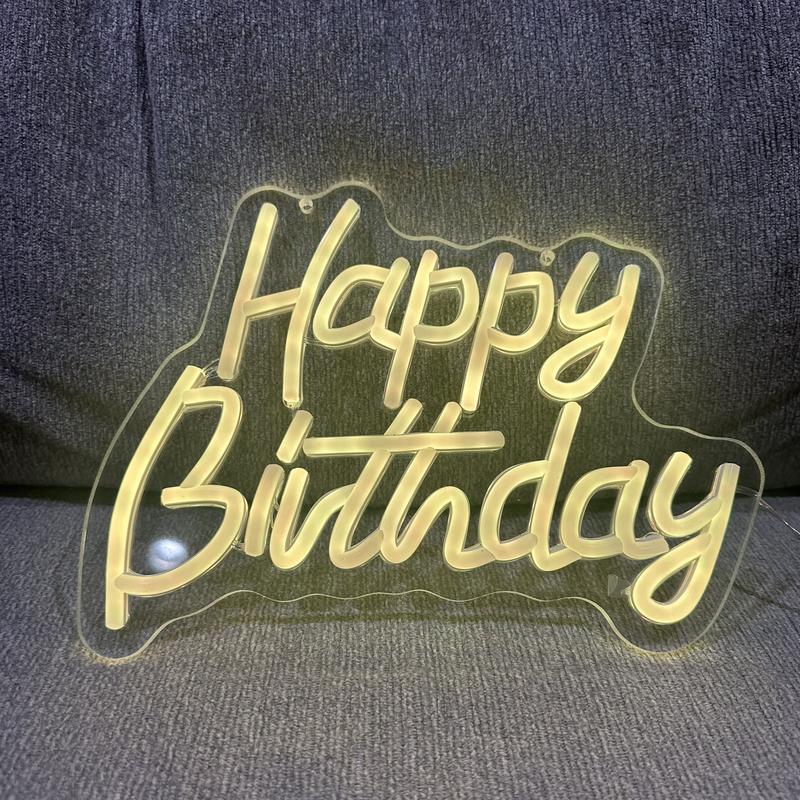 Happy Birthday LED Neon Sign | RGB Colorful Party Wall Light for Bedroom, Party & Kids Room