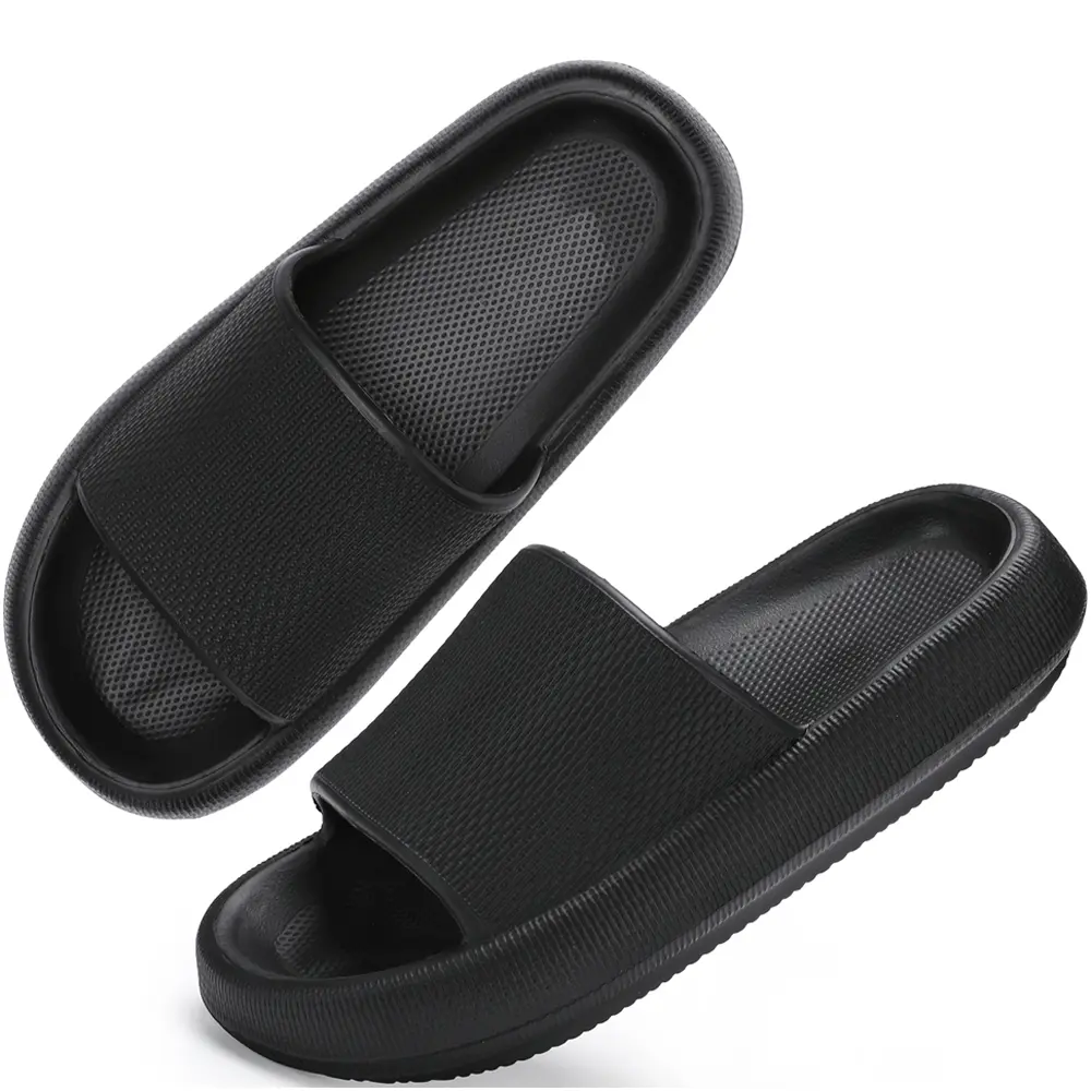 Pillow Slides for Women and Men, Quick-Dry Slip-On Shower Sandals with Thick Cushioned Sole, Non-Slip Footwear for Indoor & Outdoor Use, Shoe, Casual Slipper Shoes, From Shower To Sofa, One Easy Slip-On