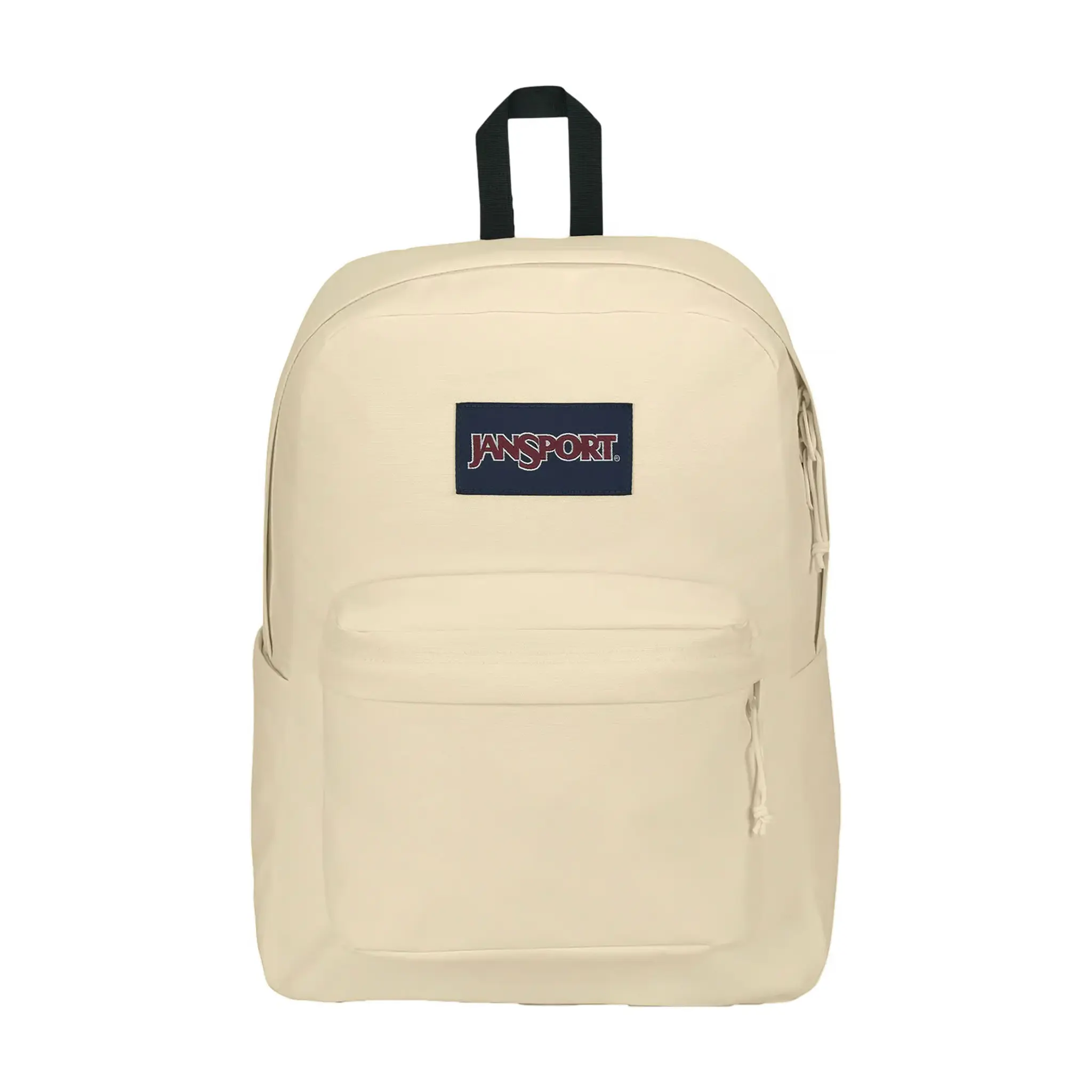 JanSport Classic Backpack - Cream, Durable Fabric, Front Pocket, Zipper Closure, Ideal for School Commute & Daily Use