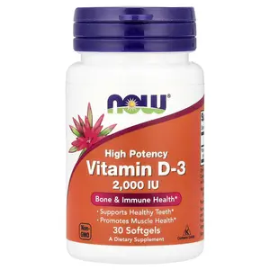 NOW Foods Vitamin D-3, 2,000 IU, 30 Softgels