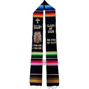 2026* Aveces lloré Virgen Black Stole Sarape Sash IN STOCK