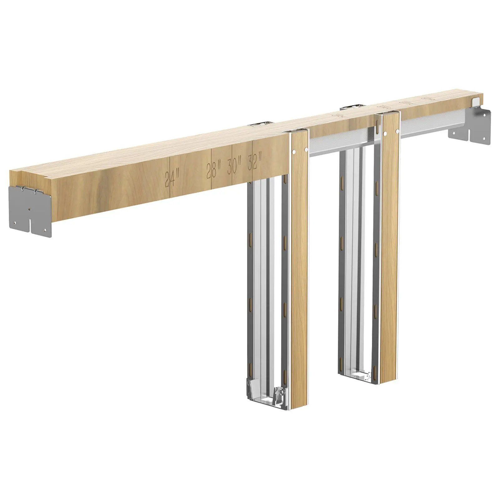 VEVOR Adjustable Pocket Door Frame Kit with Easy-Install Soft Close Hardware, Fits 24-36 in Wide Openings, Compatible with 36 in W x 80 in High Entryway Doors