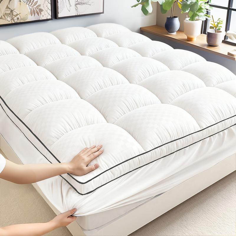 Cooling Mattress Topper, Extra Thick, Plush Quilted Pad with 8-21 Inch Deep Pockets, Overfilled with Breathable Polyester, Mattress Protector- Machine Washable 1000GSM Cooling Mattress Topper, Extra Thick, Plush Quilted Pad with 8-21 Inch Deep Pockets, Overfilled with Breathable Polyester, Mattress Protector- Machine Washable 1000GSM
