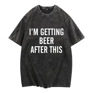 Beer Shirt, Beer Vintage washed cotton T-shirt, I'm Getting Beer After This T-shirt, Funny Humor T-shirt Running Workout Fitness Gym Run Runner Tee Shirt