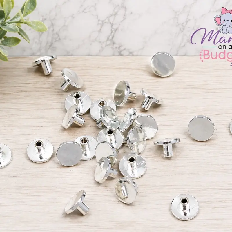 Metal Beadable Topper Bases – Flat Round DIY Bead Caps for Pens, Keychains & Crafts