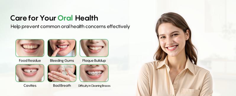 FRESKO Water Dental Flosser – 50-Day Battery, 10 oz Tank, 5 Tips, Waterproof & Gentle for Braces/Sensitive Gums