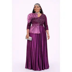 Luxury Velvet Peplum Dress (Magenta)