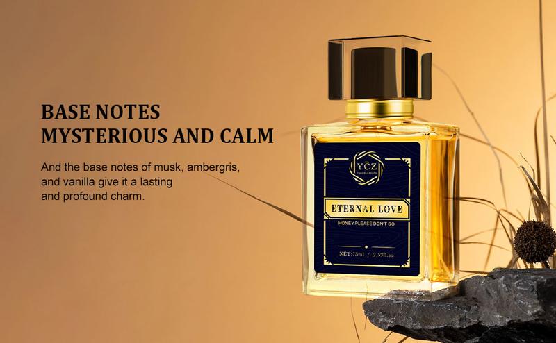 YCZ Eternal Love Men's Eau De Parfum 2.6oz 75ml Nightclub Fragrance with Lemon Birch & Musk Notes Liquid Perfume Gift Citrus Woody Spicy Limited Edition Edp Passion Fruit Scent
